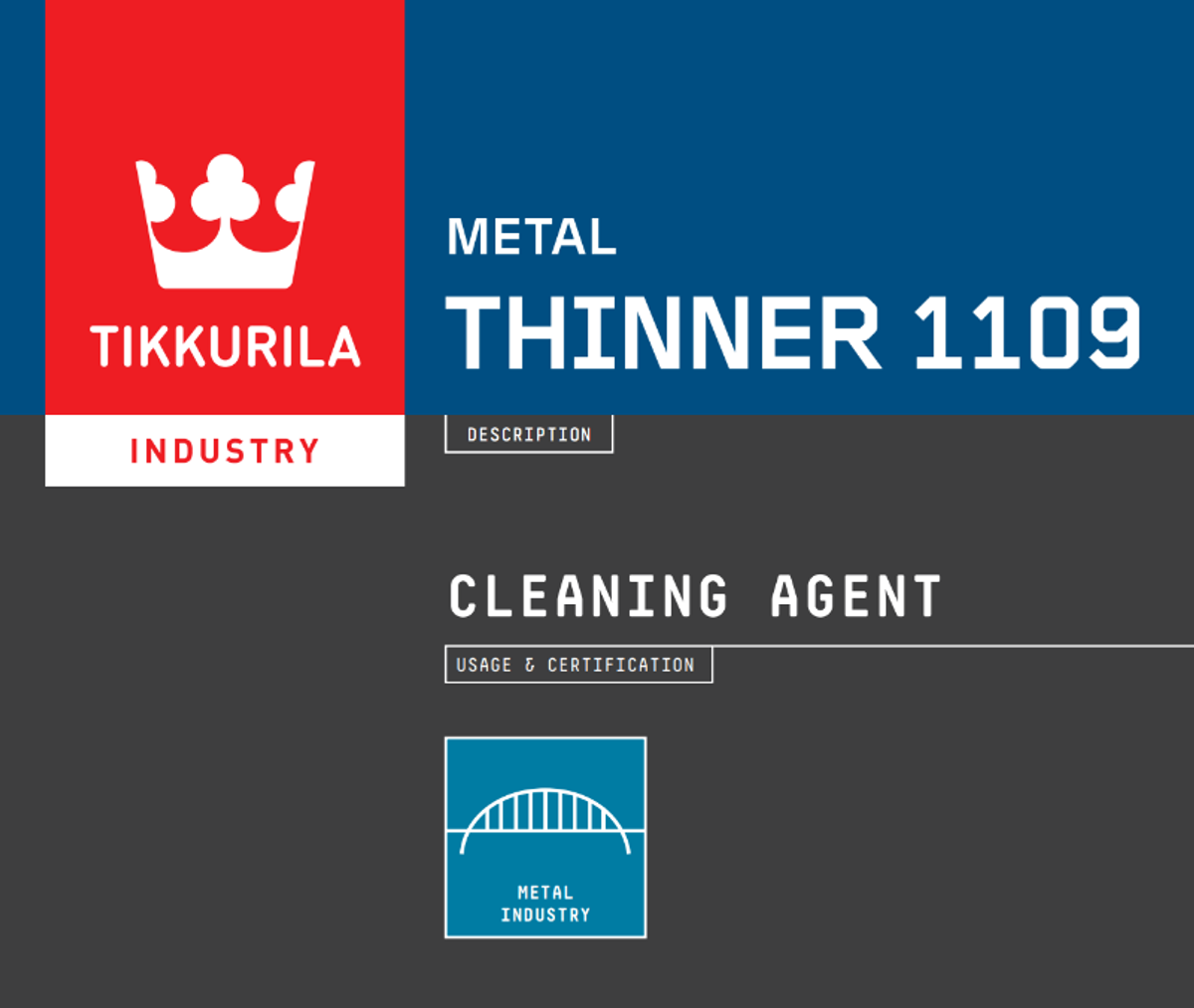 THINNER 1109 - Tikkurila Ind. Verdünner 1109
